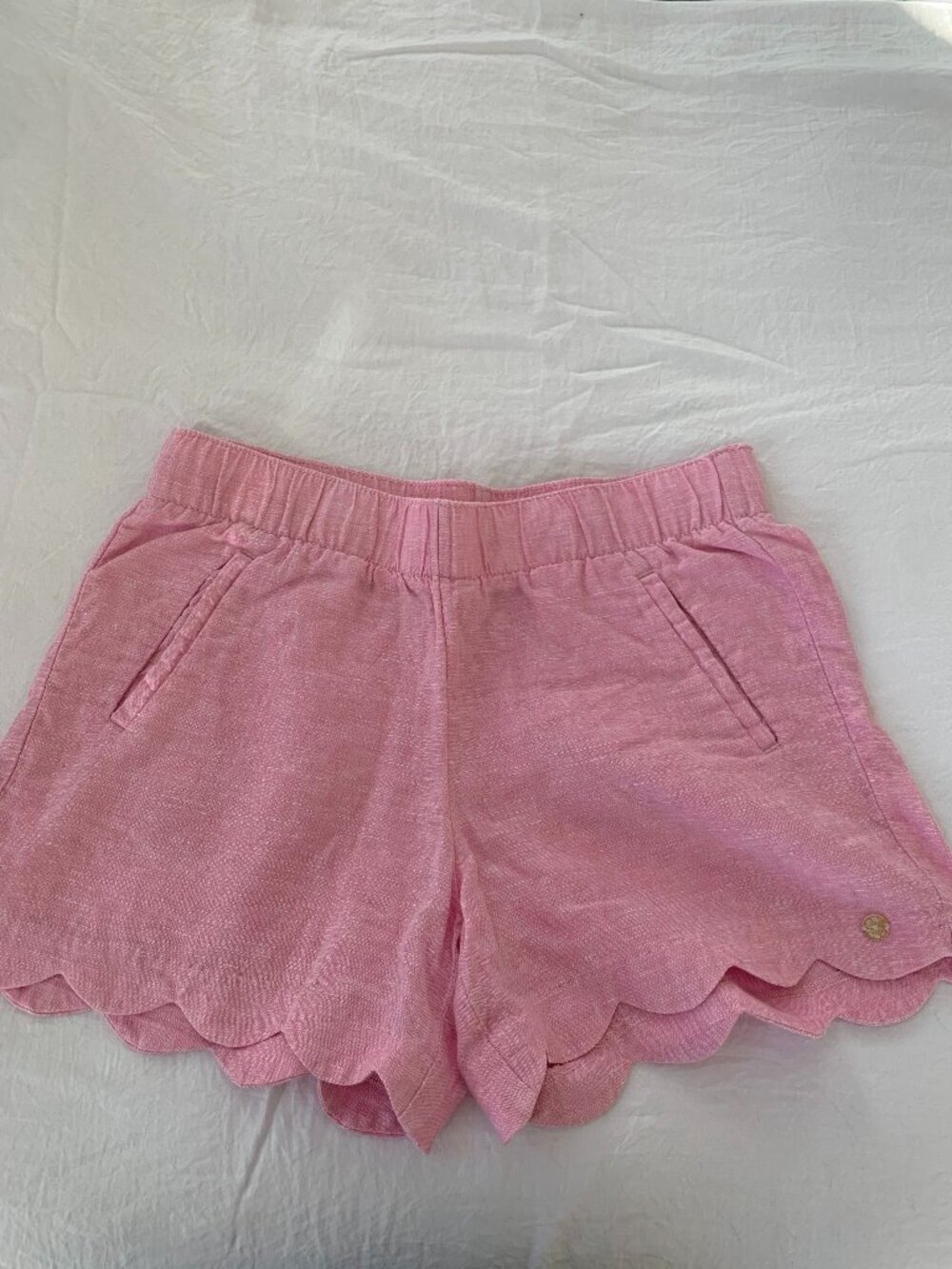 Lily Pulitzer Pink Linen Scalloped Shorts